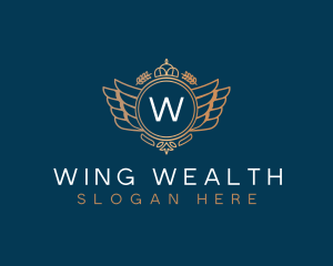 Wings Crest Luxury logo design