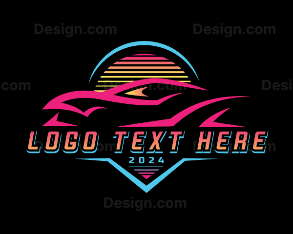 Retro Racing Car Logo