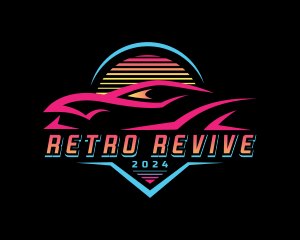 Retro Racing Car logo design