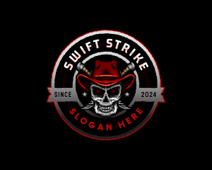 Skull Fangs Knife logo design