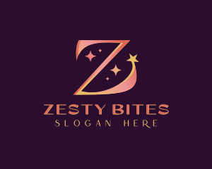 Sparkle Fashion Letter Z logo design