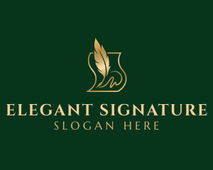 Quill Pen Signature logo design