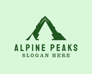 Green Pine Mountain Peak logo design