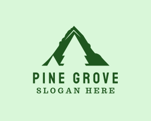 Green Pine Mountain Peak logo design