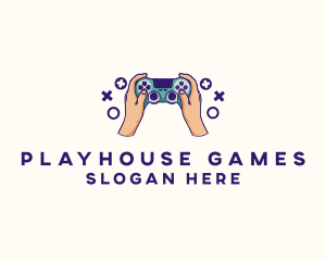 Hand Video Game Controller logo design