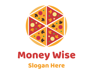 Hexagon Pizza Slices Logo