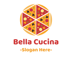 Hexagon Pizza Slices logo