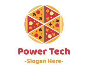 Hexagon Pizza Slices logo