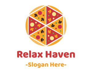 Hexagon Pizza Slices logo