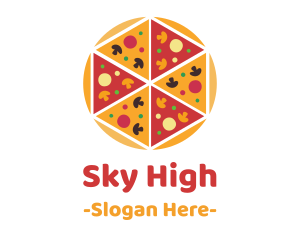 Hexagon Pizza Slices logo