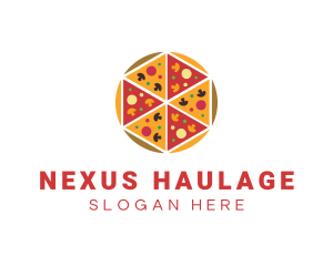 Hexagon Pizza Slices Logo