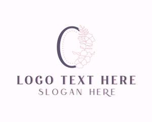 Floral Wedding Letter O logo