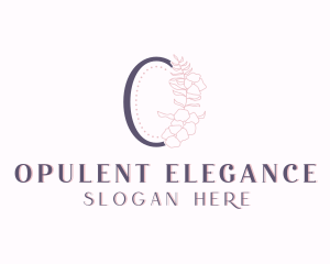 Floral Wedding Letter O logo design