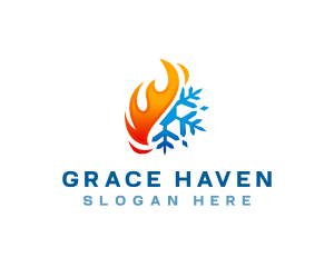 HVAC Flame Ice Logo