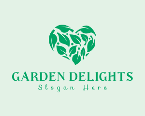 Heart Leaf Nature logo design