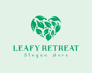 Heart Leaf Nature logo design