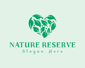 Heart Leaf Nature logo design