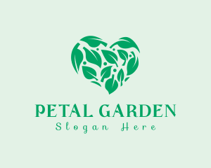 Heart Leaf Nature logo design