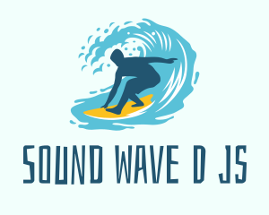 Surfing Boy Beach Wave logo design