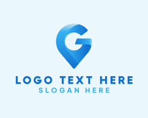 Blue Location Pin Letter G logo