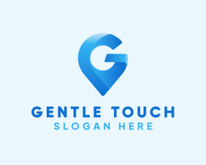 Blue Location Pin Letter G logo design