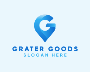 Blue Location Pin Letter G logo design