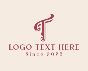 Elegant Calligraphy Letter T logo