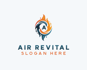 Water Fire Hvac logo design