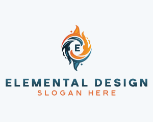 Water Fire Hvac logo design