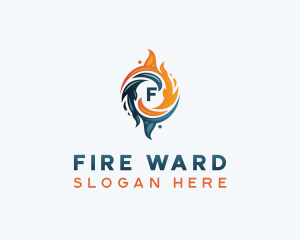 Water Fire Hvac logo design