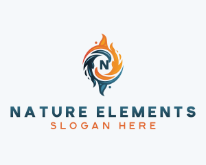 Water Fire Hvac logo design