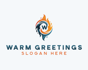 Water Fire Hvac logo design