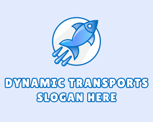 Blue Fish Rocket Logo