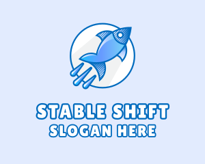 Blue Fish Rocket Logo