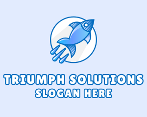 Blue Fish Rocket Logo