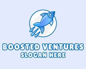 Blue Fish Rocket logo design