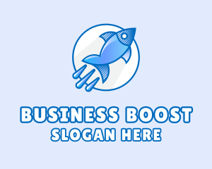 Blue Fish Rocket logo design