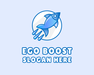 Blue Fish Rocket logo design