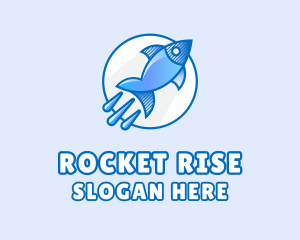 Blue Fish Rocket logo design