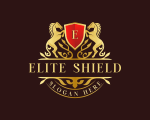 Shield Horse Crest logo design