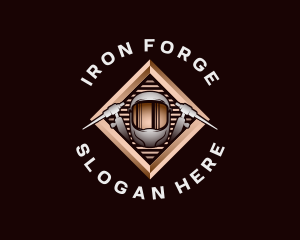 Iron Welding Industrial logo design