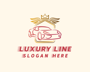 Luxury Sports Car Wings logo design