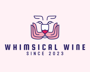 Wine Glass Bunny logo design