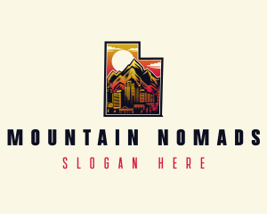 Utah Sunset City Mountain logo design