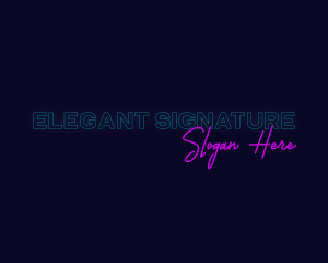 Neon Outlined Business logo design