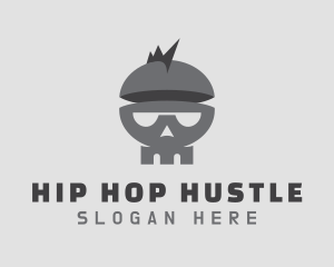 Hip Hop Skull Mohawk logo design