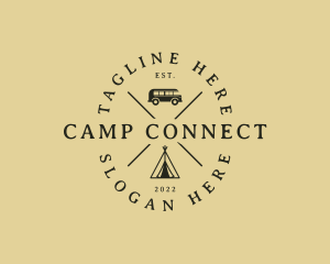 Outdoor Camping Van Tent logo design