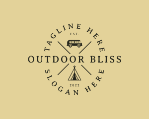 Outdoor Camping Van Tent logo design