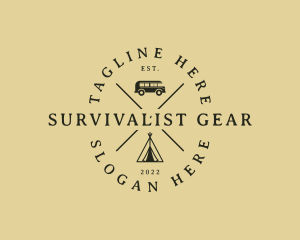 Outdoor Camping Van Tent logo design