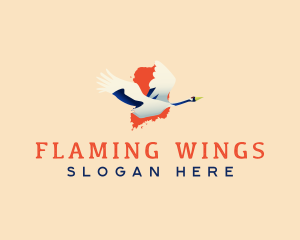 South Korea Bird Crane logo design